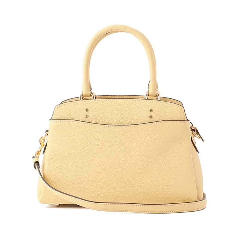 Coach Mini Lillie Carryall Shoulder Bag Crossgrain Leather Vanilla Cream Yellow - Picture 8 of 12